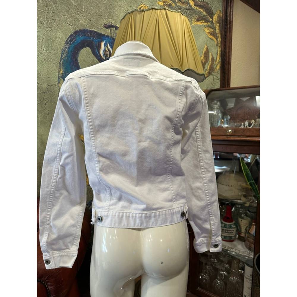 🔴Lucky Brand White Denim Trucker Jacket Size Small - Picture 5 of 10